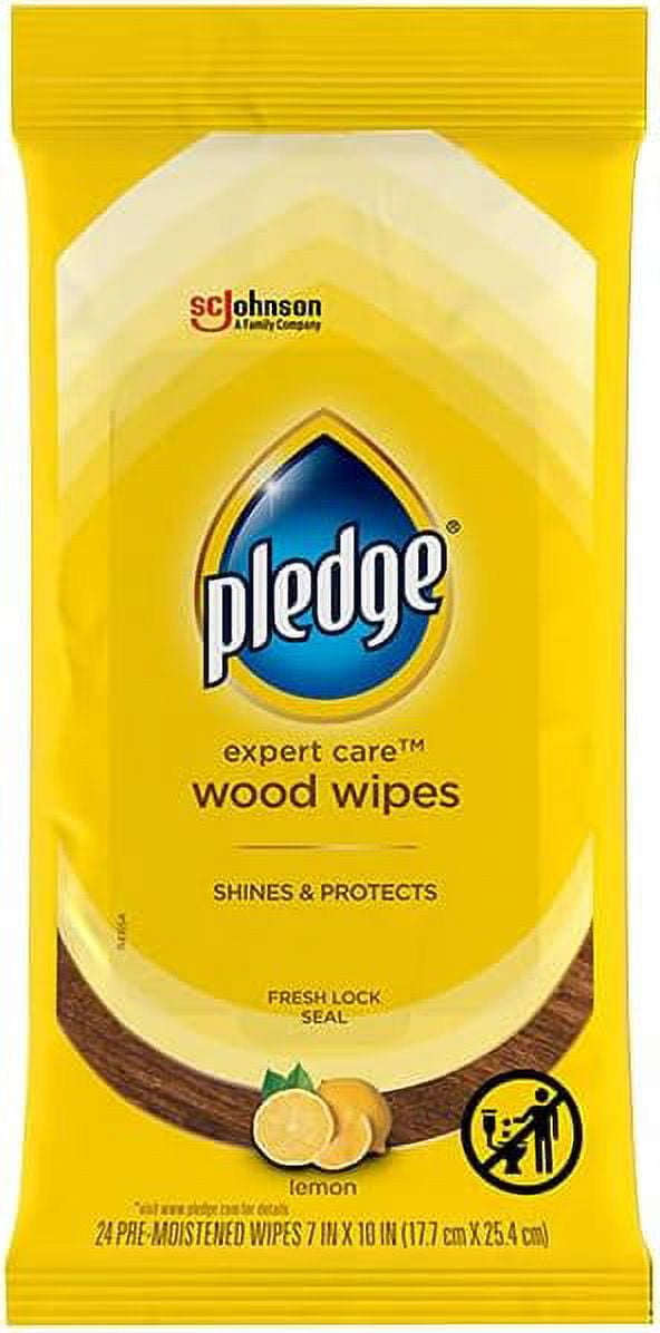 Pledge Expert Care Wood Wipes Lemon 24 Wipes