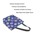 thumbnail image 3 of FORMRS Womens Canvas Tote Bag with Zipper Inner Pocket Shoulder Handbag, Blue Colorful Candies, 3 of 7