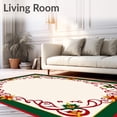 thumbnail image 2 of ODIKA 6'x9' Machine Washable Non-Slip Area Rug, North Pole Adventure Embroidery Kit High Traffic Rug, Green, 639252, 2 of 7