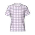 thumbnail image 4 of Vsdgher Purple Checkboard Print Men's Dry Fit Mesh Athletic Shirts Moisture Wicking Tennis T-Shirt Tops, 4 of 9