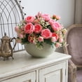 thumbnail image 5 of Artificial Peony Bouquet, Realistic Faux Peony Rose Flowers Full Bloom Arrangement Long Lasting Floral Decor, Wedding Centerpiece Vase Display Home Decoration for Bridal Shower Party Living Room, 5 of 6