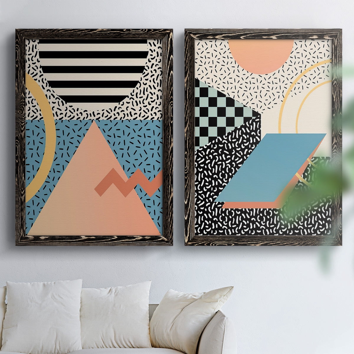 Modern Memphis I - Premium Framed Canvas 2 Piece Set - Ready to Hang