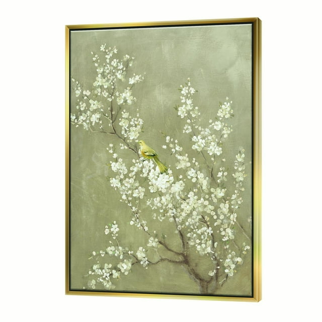 Fleurs de Cerisier Blanches III - Toile Encadrée Style Ferme
