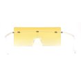 thumbnail image 2 of Oversize Rimless Shield Square Rectangle Large Sunglasses Clear Yellow, 2 of 4