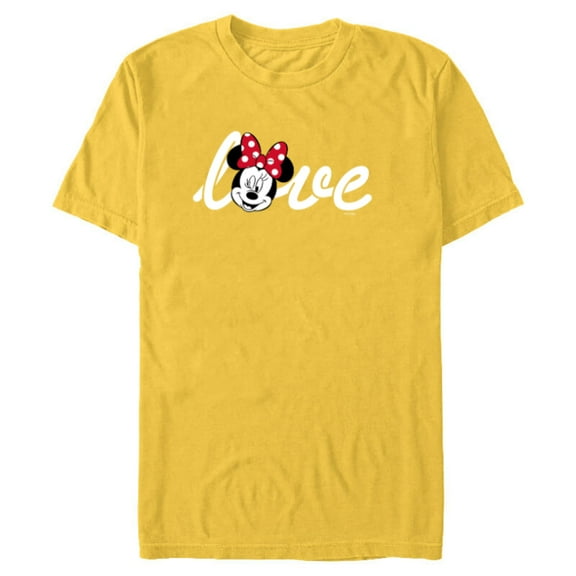 Disney Minnie Mouse Love Wink Valentine’s Day - Short Sleeve Blended T-Shirt for Adults - Customized-Yellow