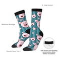 thumbnail image 4 of Gukieu Funny Pig Faces Print Contrast Color Mid-calf Socks, Sweat-wicking Athletic Socks, Unisex Clothing Accessories, 4 of 6