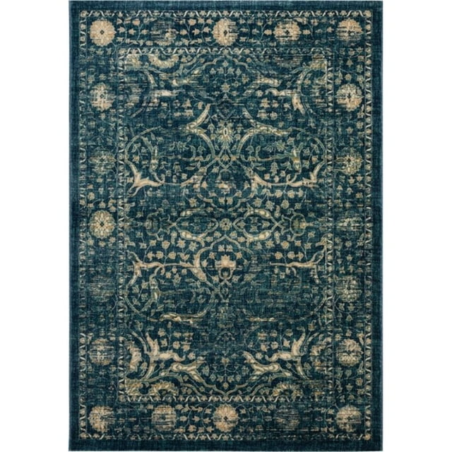 Safavieh Evoke 5'1" X 7'6" Power Loomed Rug in Navy and Beige