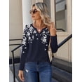 thumbnail image 3 of Zeagoo Women Blouses Casual Long Sleeve Spring Fall Tops Henley V Neck Floral Boho Shirts Dressy Summer Clothes, 3 of 6