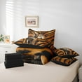 thumbnail image 6 of Manfei Teens 3D Tiger 7-Piece Twin Bedding Sets, Jungle Wildlife Animal Bedding Comforter Set, Orange Black Abstract Reversible Sheet Sets, Microfiber Bedroom Decor, 6 of 8