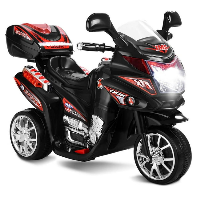 Moto montable para niños Costway Moto eléctrica Juguete de Batería 6 V 3 ruedas negro