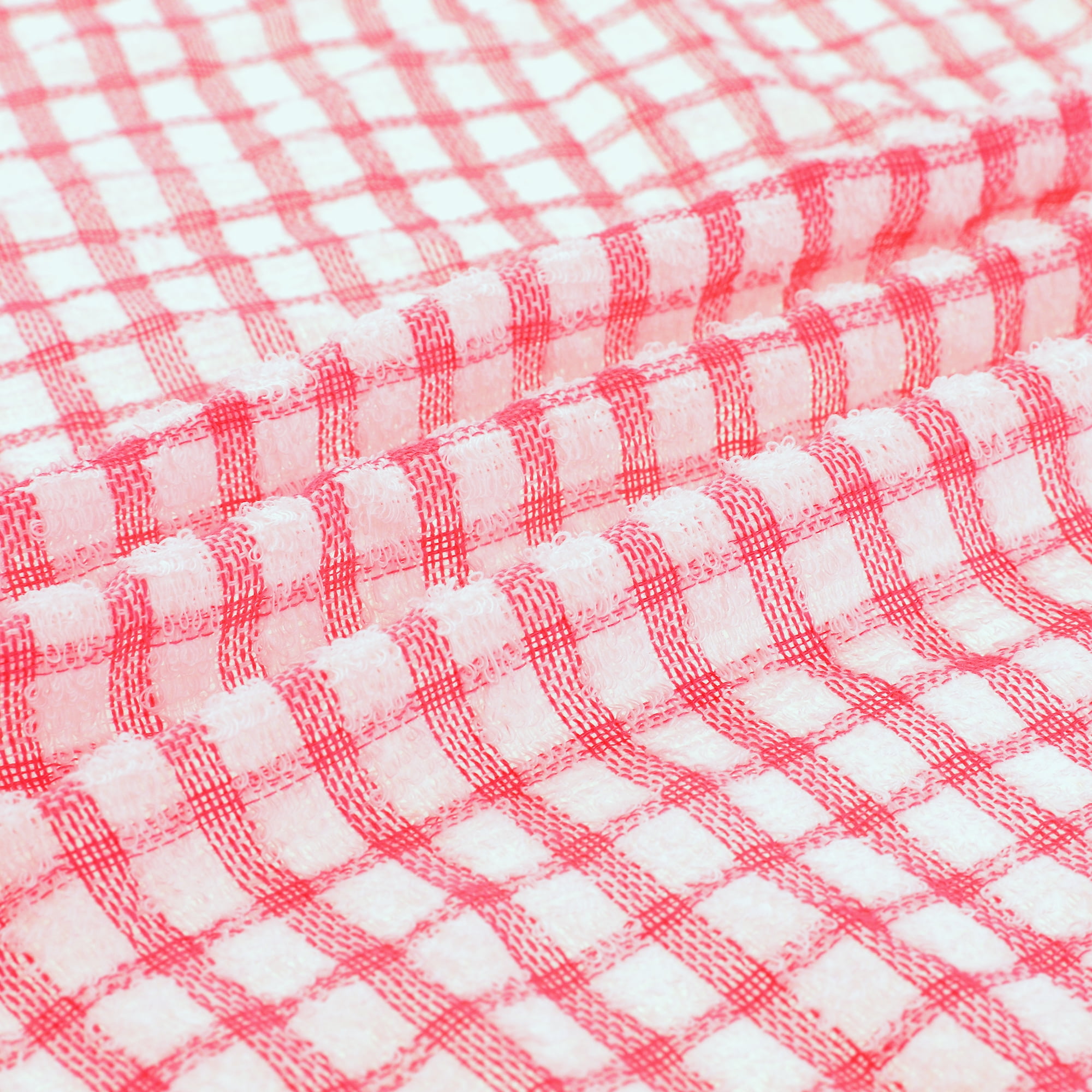 Unique Bargains Cotton Checkered Kitchen Dish Cloth Washable,11" x 16" Pink/Blue 12 Pack