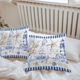 thumbnail image 6 of Navy Blue Coastal Throw Pillow Covers 16x16 Inch Set of 2, Summer Nautical Lighthouse Starfish Waterproof Outdoor Pillow Covers, Decorative Cushion Pillowcases for Couch, Sofa, Bed, Garden, Patio, 6 of 9