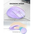 thumbnail image 5 of TECKNET Wired Mouse, 6-Button Corded with 4 Adjustable DPI, Optical Ergonomic Design, 5FT Cord for Laptop, Chromebook, PC, Desktop, Mac, Notebook - LT.Purple, 5 of 9