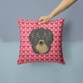 thumbnail image 2 of Carolines Treasures BB5283PW1414 Longhair Black and Tan Dachshund Fabric Decorative Pillow, 14Hx14W, multicolor, 2 of 4