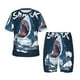 thumbnail image 1 of Fotbe Shark Pijama Estampada de 2 Piezas para Niños – Ropa de Dormir de Manga Corta Cómoda para Niños y Niñas, Camiseta y Shorts de Algodón-Medium, 1 of 6