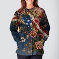 thumbnail image 3 of 4th Of July Trendy Jackets for Women 250th Anniverasry Funny Floral Flag Printed Scrub Jacket Nursing Uniform Shirts with Pockets, 3 of 5