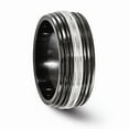 thumbnail image 4 of Grey Titanium Ring Band Wedding Standard Domed Edward Mirell Black Ti & Stainless Steel Polished 9mm, 4 of 5
