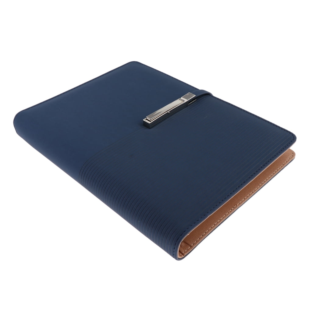 Axioma A5 Size Leather Notebook Loose Leaf Memo Diary Notebook with Buckle Blue