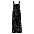 thumbnail image 4 of Women's Halloween Jumpsuits Witch Hat Skull Halter Backless Spooky Rompers Ghost Castle Wide Leg Horror Overalls, XL, 4 of 5