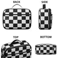 thumbnail image 3 of Black and White Checkered Pattern Insulated Lunch Bag Teens,Bento School Lunch Bag for Teens for Work,Picnic or Travel 10.6x7.7x4.3 Inches,12 Can Capacity, 3 of 6