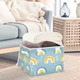 thumbnail image 3 of Yayeee Collapsible Cube Storage Bin with Lid Fabric Closet Decorative Basket with Handles, Light Blue Rainbow, 3 of 7