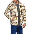 thumbnail image 2 of Goofa Boho Chicken Pattern Mens Full-zip Hoodie, Zip-up Pullover Hooded Sweatshirt, Kangaroo Pocket Hoodie Ideal for Daily Wear, Travel, and Home-XX-Large, 2 of 5