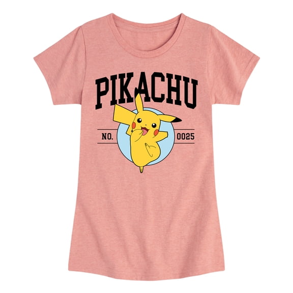 Pokémon - Pikachu Collegiate - Youth Girls Short Sleeve Graphic T-Shirt