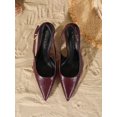 thumbnail image 3 of Women's Pointed Toe Snake Embossed Adjustable Buckle Slingback Stiletto High Heel Dress Pumps for Wedding Party Daily Wear, 3 of 6