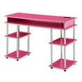 thumbnail image 2 of Designs2Go No Tools Student Desk with Charging Station in Pink Wood Finish, 2 of 6