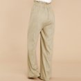thumbnail image 4 of Pantalones Largos De Mujer Pantalones de algodón y lino ajustables con nudo de corbata sueltos para vacaciones (caqui XXL) Ygjytge para Mujer Caqui T XXL, 4 of 5
