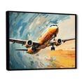 thumbnail image 2 of Designart "Blue Plane Under Abstracted Cloud" Transportation Floater Framed Canvas Wall Art, 2 of 7