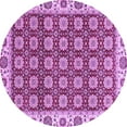 thumbnail image 1 of Ahgly Company Indoor Round Oriental Purple Traditional Area Rugs, 6' Round, 1 of 4
