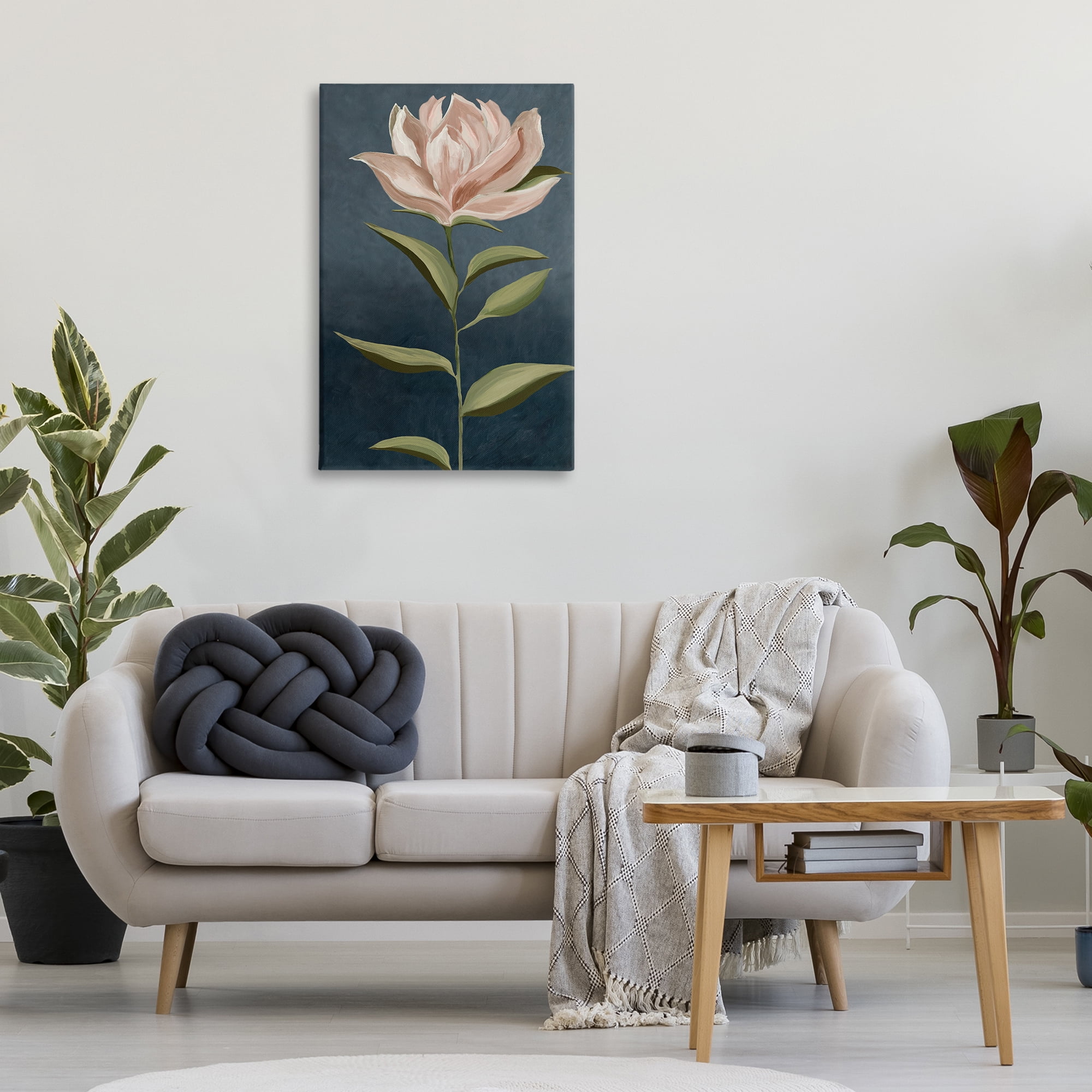Stupell Industries Traditional Pink Bloom Plants & Flowers Painting Wrapped Canvas Art Print Wall Art, 24 x 36