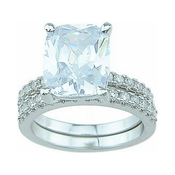 925 Sterling Silver Cushion Cut Womens Rings Wedding Ring Set Make Great 30Th Birthday Gifts for Women