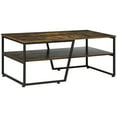 thumbnail image 1 of HOMCOM Industrial Coffee Table with Shelf, Rustic Brown, 1 of 10