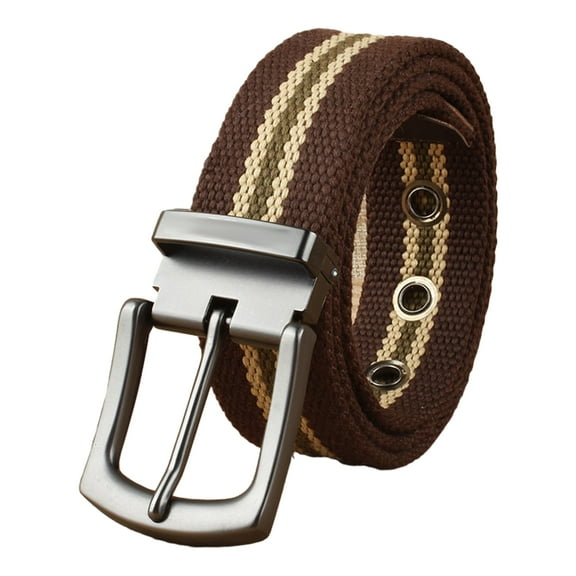 1pcs curry alloy pin buckle canvas belt thickened and lengthened woven belt outdoor leisure belt-120m