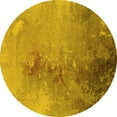 thumbnail image 1 of Ahgly Company Machine Washable Indoor Round Oriental Yellow Industrial Area Rugs, 4' Round, 1 of 4