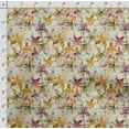 thumbnail image 4 of Soimoi Watercolor Floral Printed, Poly Canvas Fabric, Decor Sewing Fabric by The Yard 56 Inch Wide,Decorative Fabric for Curtains Tote Bags, White & Yellow, 4 of 5
