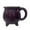 Purple, variant on Cauldron Shaped Coffee Mug | Orange Floral Pumpkin Pattern | Ceramic Halloween Themed Cup | Magical Crucible Drinkware | Seasonal Beverage Serving Cup