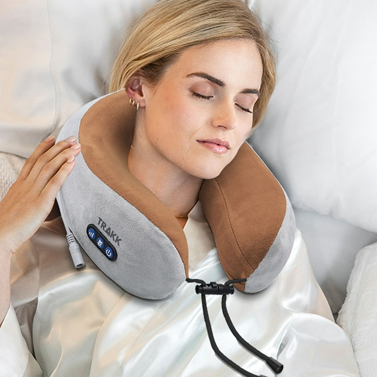 TRAKK Wireless Neck Massage Pillow- Great For On The Go- Rebound Memory  Cotton Foam, Deep Muscle Relaxant, Soothing And Effective 