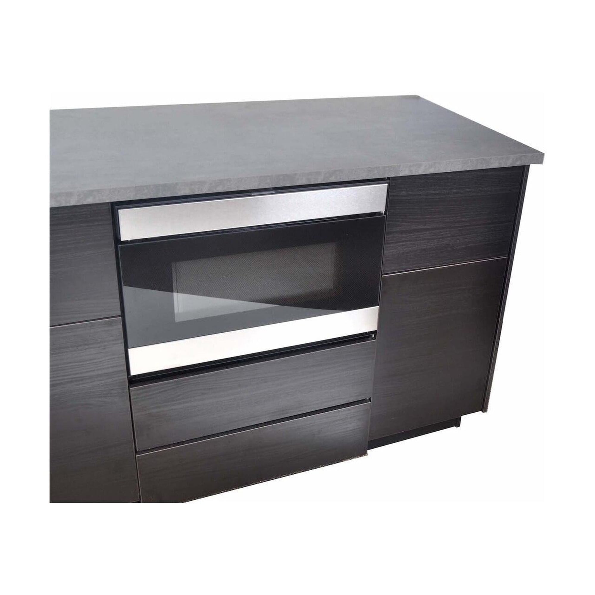 Sharp Gray 24 in. Under the Counter Microwave 1.2 cu. ft Drawer Oven Pedestal (SKMD24U0ES)