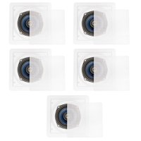 Blue Octave LS52 In Wall or In Ceiling Speakers Home Theater 2-Way Square 5 Speaker Set