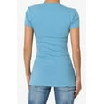 thumbnail image 2 of Women's & Juniors Basic Round Crew Neck Short Sleeve Stretch Cotton Spandex T-Shirts, 2 of 4