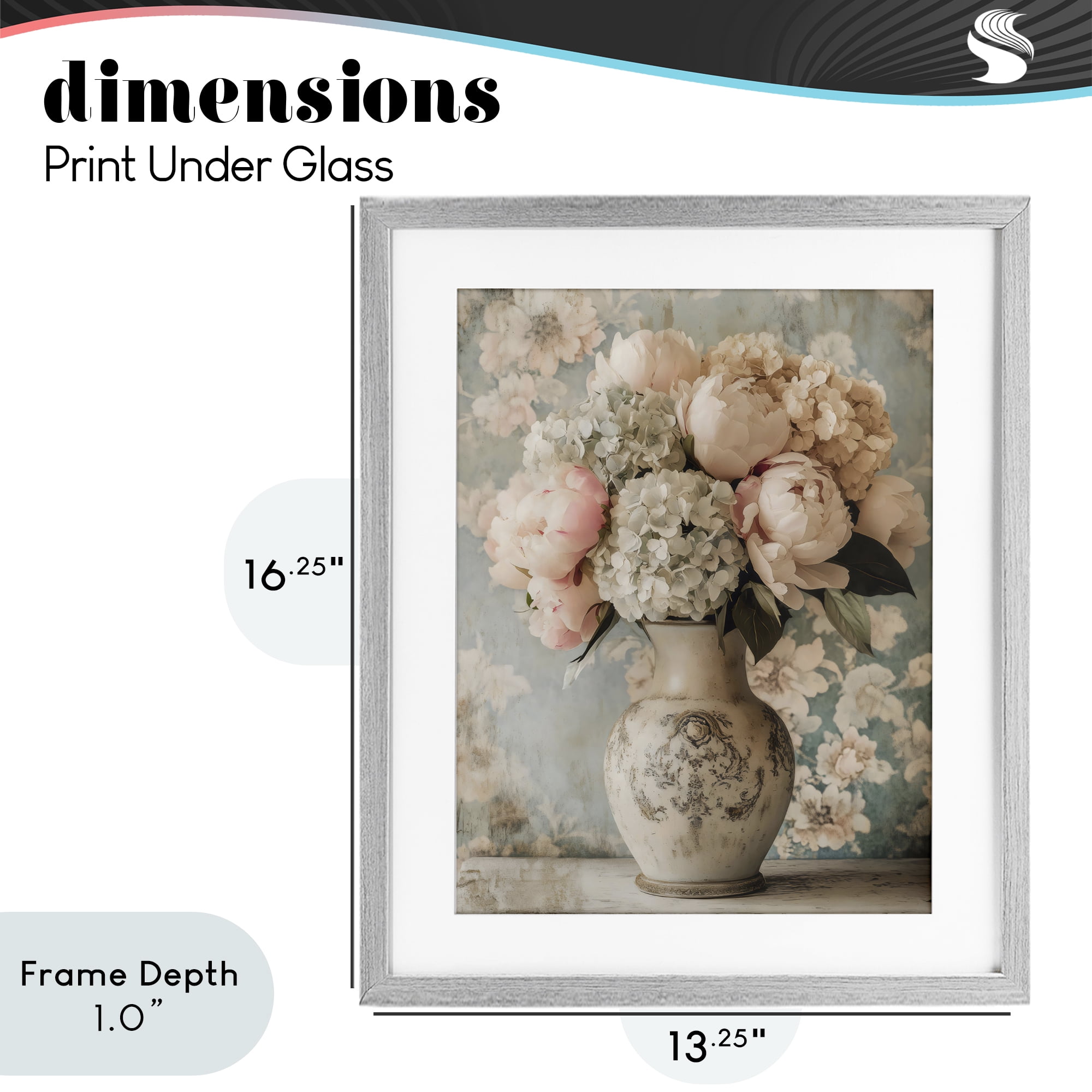 Stupell Industries Delightful Arrangement of Flowers Gray Framed Print Under Glass, design by Creative Studio