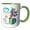 Green/White, variant on 3drose, Circus Clown, 11oz Two-tone Green Mug