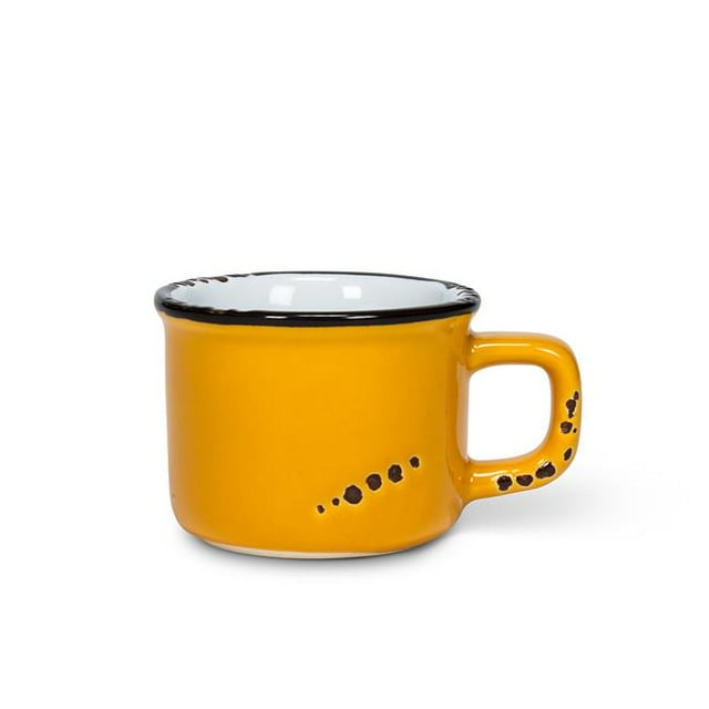 Tasse à Espresso Aspect Émail de 2 Po, Jaune Foncé
