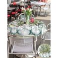 thumbnail image 4 of Outdoor Tablecloth with Umbrella Hole and Zipper, Eucalyptus Green Round Table Cloth 54 Inch Waterproof Tablecloth, Vintage Bottle Succulents Stripes Picnic Table Cover for Patio Camping, 4 of 7