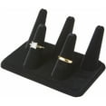thumbnail image 2 of Plymor Black Velvet Ring Finger Display, Five on Rectangular Base, 5.25" W x 3.625" D x 2.25" H (Pack of 2), 2 of 2