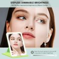 thumbnail image 2 of Rechargeable Travel Makeup Mirror Portable Travel Lighted Makeup Mirror with Color Modes Dimmable Compact Tabletop LED Vanity Mirror with Touch Screen, 2 of 9