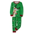 thumbnail image 2 of Family Matching Christmas Pajamas Cartoon Elk Snowflake Print Long-Sleeved Tops Elastic Waist Pant, 2 of 8